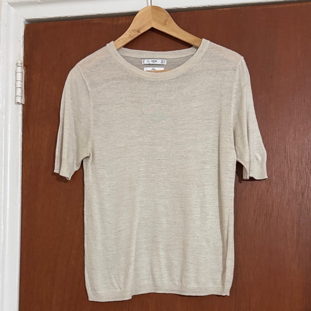 Mango Beige Knit Top